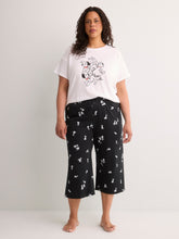 Black Cotton Knit Capri Pyjama Pant with Dalmatian Print - Disney