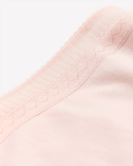 Pink Cotton Thong with Wide Lace Waistband - tiVOGLIO