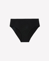 High-Cut Black Dotted Brief with Shiny Elastic Waistband - ti Voglio