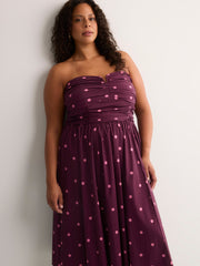 Heart-Neck Bustier Fit-and-Flare Midi Dress - Addition Elle