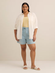 Linen-Blend Buttoned Down Shirt