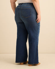Petite, Classic-Fit Wide-Leg Mid-Rise Jean with Tummy Control - d/C JEANS