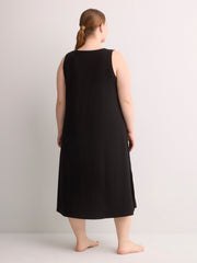 Sleeveless Long Rib Knit Sleepshirt - ti Voglio