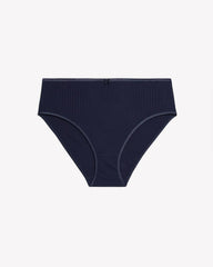 Navy Ribbed High-Cut Brief - ti Voglio
