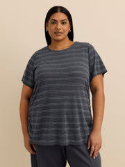 Crew-Neck T-Shirt with Side Shirring Detail - Active Zone