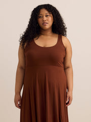 Responsible, Scoop Neck Sleeveless Dress with Slit