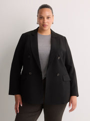 Black Double-Breasted City Blazer