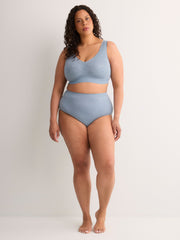 Blue Wireless Padded Scalloped Lace Bra - ti Voglio