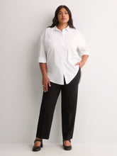 Petite, Black Twill Straight-Leg Savvy II Pant