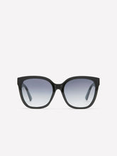 Black Cat-Eye Sunglasses with Metal Branches