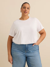 Short-Sleeve Cropped Shirt with Bubble Hem