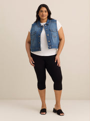 Responsible, Fashion Capri Legging with Shirred Hem