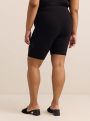 Bike Short with Eyelet Palm Tree Embroidery