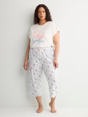 Pyjama Capri Pant with Snoopy Print - ti Voglio