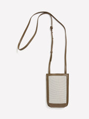 Canvas and Faux Leather Cellphone Bag