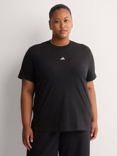Black Short-Sleeve Crewneck Tee with Small Logo - adidas