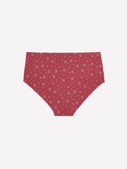 Red Cotton Full Brief with Heart Print - tiVOGLIO
