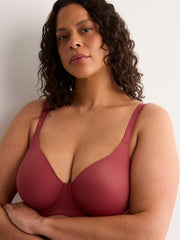 Red Unlined Underwire Matte Bra - tiVOGLIO