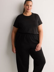 Black Pull-On Barrel-Leg Knit Jogger Pant - Active Zone