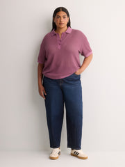 Crochet Waffle Polo Shirt - Active Zone