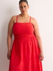 Strapless Eyelet Midi Dress - Addition Elle