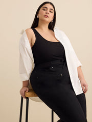 Solid Capri with Adjustable Waistband