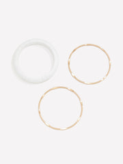 Assorted Golden and Straw Bangles, Set of 3