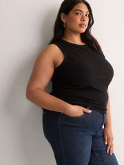 Ribbed Knit Fitted Tank Top