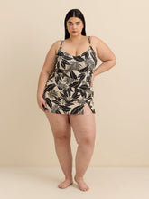 Leaf-Print High-Waisted Swim Skirt - Bleu Rod Beattie