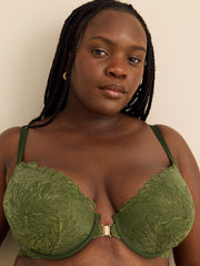 Padded Plunge Bra with Magnetic Front Closure - Déesse Collection
