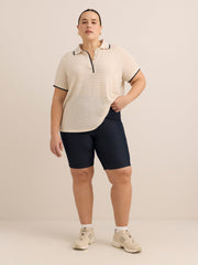 Blue Denim Knit Bike Short