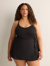 Black Swimdress with Side Waist Tie