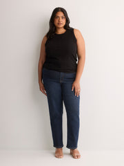 Ribbed Knit Fitted Tank Top
