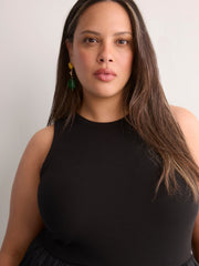 Sleeveless Shirred Tier Midi Dress
