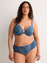 Blue Underwire Plunge Bra with Magnetic Front Closure - Déesse Collection