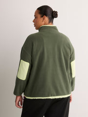 Short Polar Fleece Jacket with Contrast Trim - Active Zone