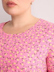 Curvy-Fit Printed Short-Sleeve Crew-Neck Tee