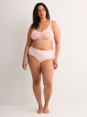 Wireless Pink Paisley-Print Cotton Bra with Picot Trim - tiVOGLIO