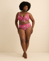 Bandana/Striped High-Rise Reversible Swim Brief