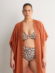 Long Cape with Crochet Trim