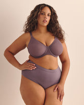 Purple Unlined Underwire Mesh Bra - Déesse Collection