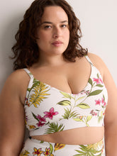 Floral V-Neck Crop Bikini Top