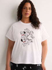White Short-Sleeve Pyjama Top with Dalmatian Print - Disney