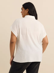 Knotted Buttoned-Down Blouse