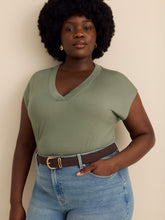Modern-Fit Short-Sleeve V-Neck Blouse - Addition Elle