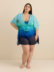Printed Beach Caftan - Bleu Rod Beattie
