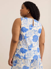 Sleeveless Straight Blouse with Side Ties