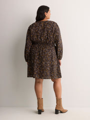 Long-Sleeve Fit-and-Flare Dress