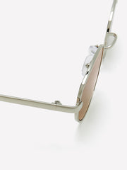 Round Silver Metal Sunglasses