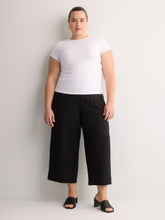 Woven Wide-Leg Slip-On Cropped Pant